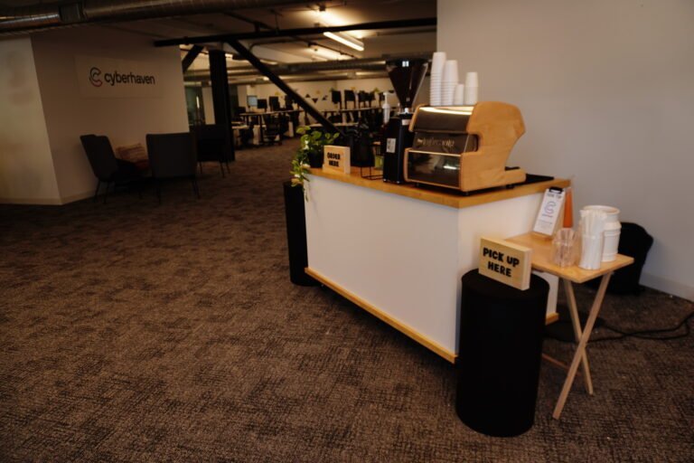 Self-Serve Coffee Station at Sunny Cups Coffee.