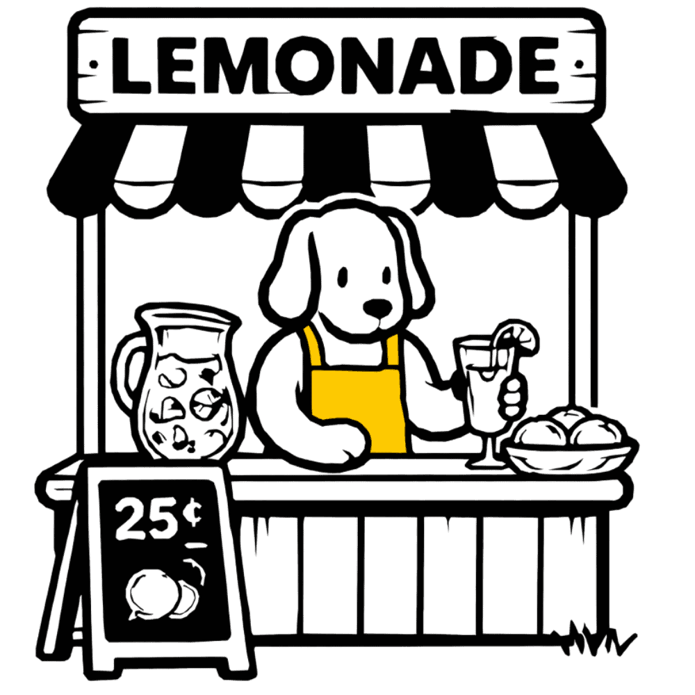 Simple yellow coffee cup icon representing Sunny Cups Coffee brand.