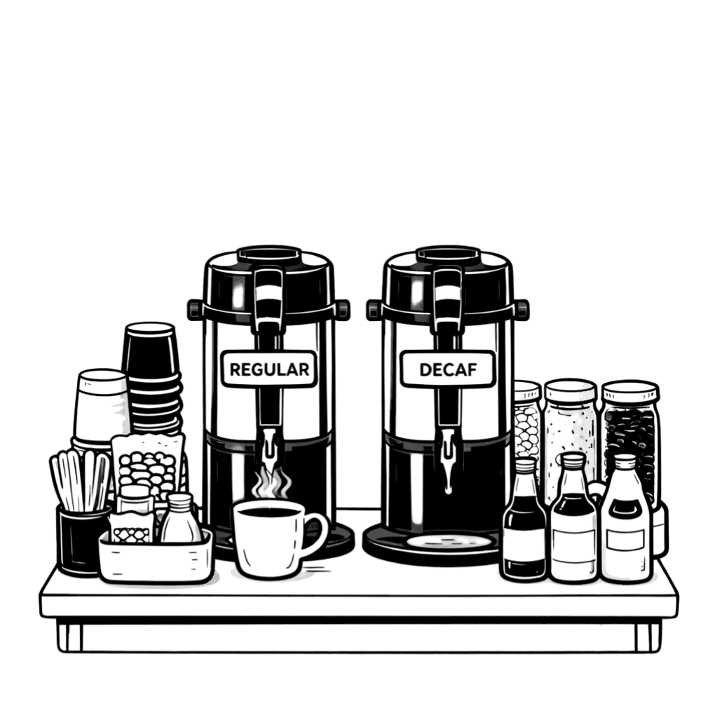 Coffee spice jars on a wooden tray at Sunny Cups Coffee shop.