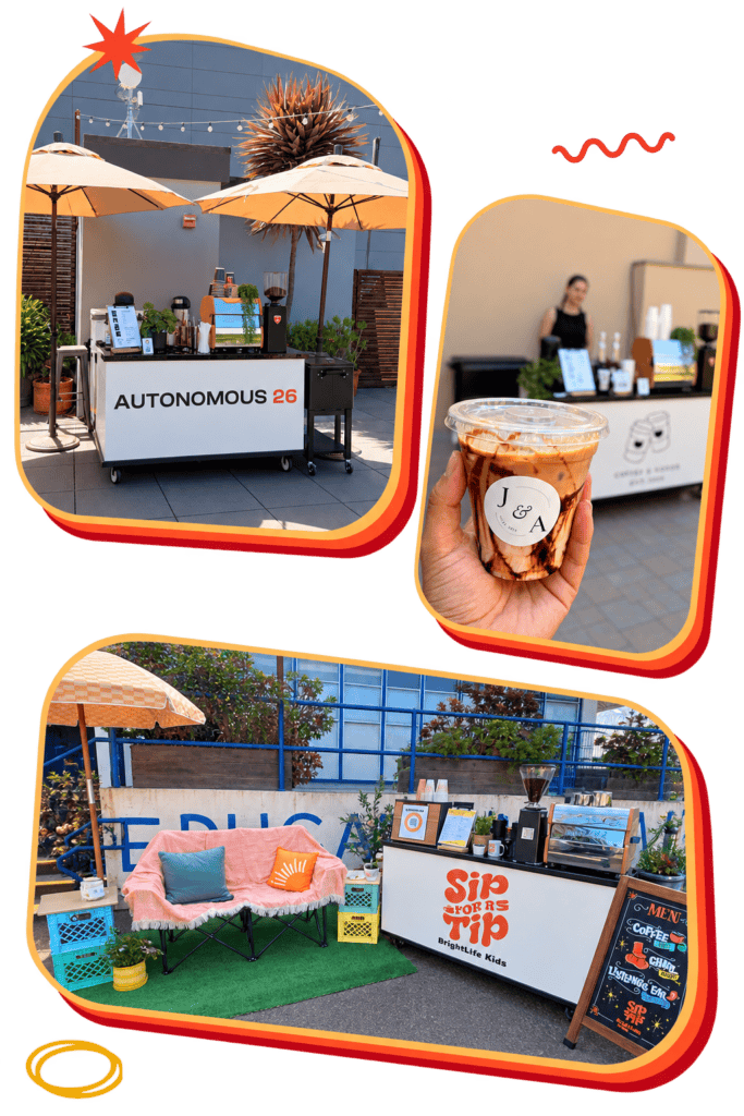 Mobile espresso bar and coffee catering setup in San Francisco Bay Area.